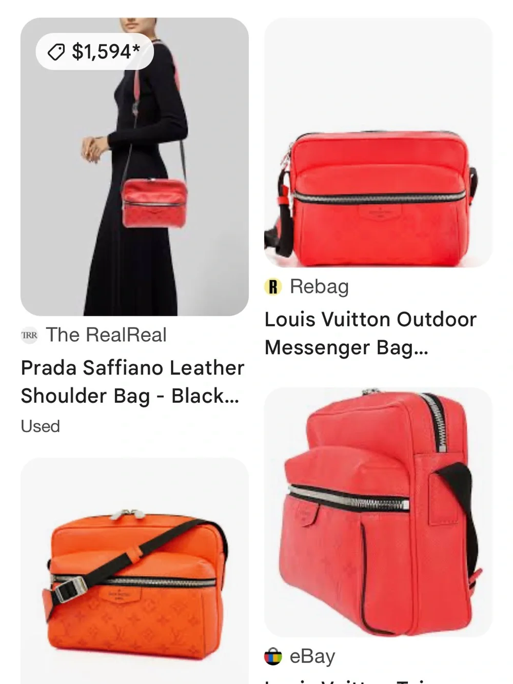 Louis Vuitton Red Leather Monogram Messenger Bag